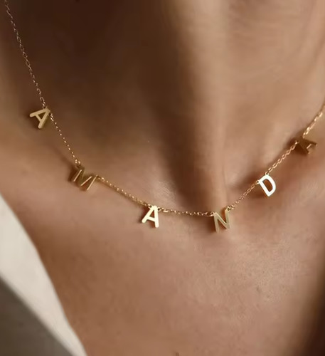 Collier prénom lettres - collier,