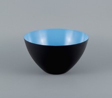 Bol Krenit turquoise en métal. Design par Hermann Krenchel. 2000s.