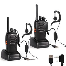 Talkie-walkie Longue Distance avec Casque PMR446 Radios Rechargeables 16 cana...