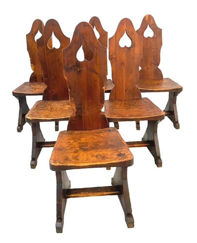 Suite six chaises - chaises, bois