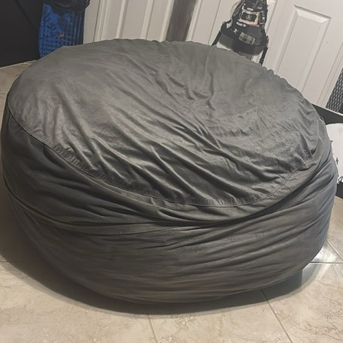Large solid gray - gray, round