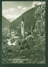 MALLES (BZ) THE VILLAGE IN VAL VENOSTA WITH THE CHURCH AND THE TOWER TRAVELLED YEAR 1958