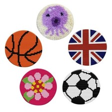 Kits de Broderie à Point Compté avec Fil de Tapis Pré-  de Couleur Tissu