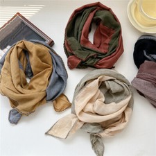 Écharpe De Coton Mode Foulard Deux Couleurs Femmes Échailles Turban Enveloppes