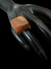 Importante bague en bois design vintage artisanale moderne taille 49 Fr