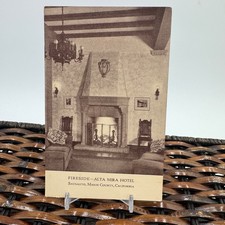 Vintage Alta Mira Hotel Postcard – Fireside Interior Sausalito Marin County CA