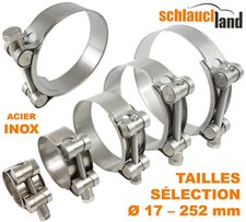 COLLIER DE SERRAGE EXTRA FORT W4 ACIER INOX Serre Boulon SS304 Tuyau Tube Clip 