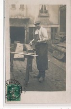 PHOTO CARD TO LOCATE: paris(?) carpenter, wood - very good condition