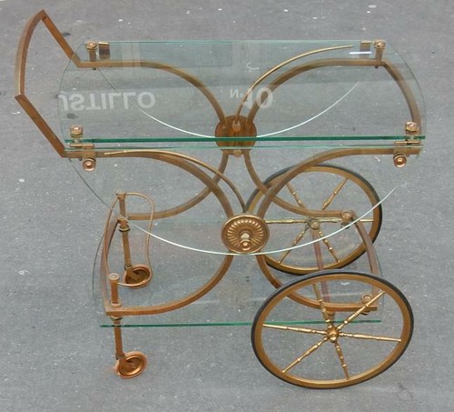 1950 bar roulant en bronze - 1950/70',