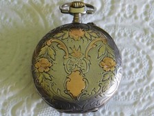 montre gousset en argent et or