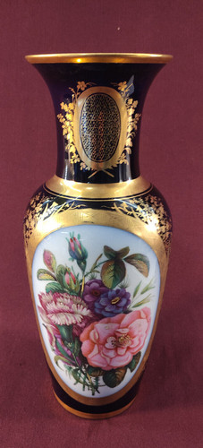 Vase bleu cobalt xixème - vase,