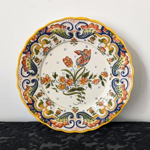 Assiette faïence vieux - faïence, rouen
