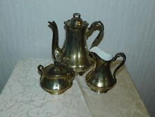 Ensemble De Café Théière + Crémier + Sucrier En Porcelaine Argenté WMF !VINTAGE!