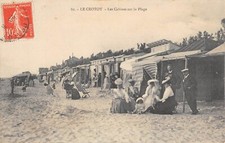 Old postcard 80 LE CROTOY / LES CABINES SUR LA PLAGE