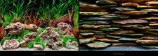 poster fond aquarium reversible  120 X 45 CM slate/wild