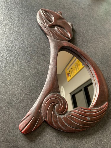 Miroir vintage bois déco - miroir,