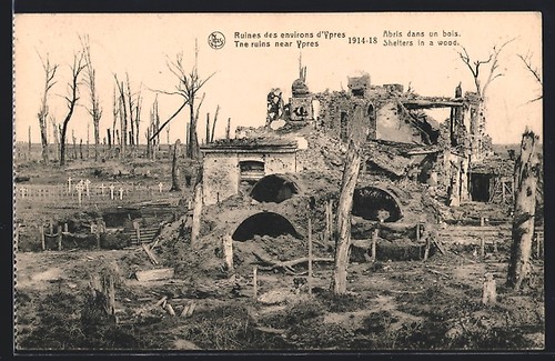 Cpa ypres ruines des - des, environs