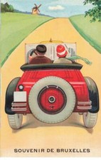 BELGIQUE AC#MK01 SOUVENIR DE BRUXELLES CARTE A SYSTEME AUTOMOBILE VOITURE