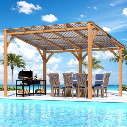 Outdoor wooden gazebo - outdoor,