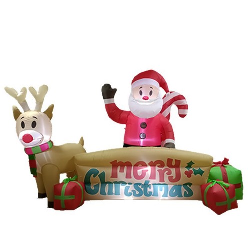 Père noël gonflable avec - noël,