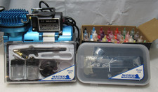 Master Airbrush Dual Fan Compressor Pro Kit Gravity Siphon Feed Guns paint V73K