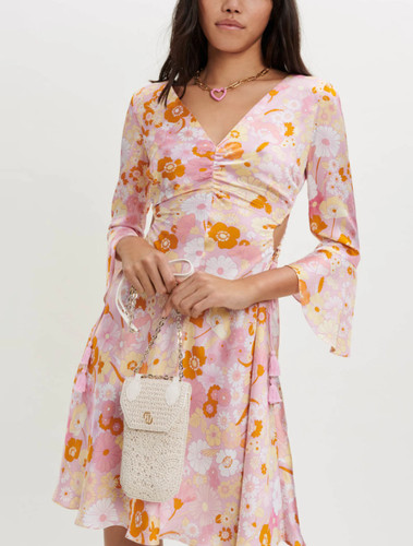 Maje women pink satin - pink, floral