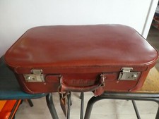 ancienne valise cuir monogrammée + housse de protection