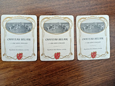 Lot of 3 Antique Labels Château Belair Bordeaux Wine 1er Cru Saint-Emilion