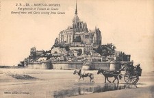 Old postcard 50 MONT SAINT MICHEL / GENERAL VIEW AND CAR OF GENETS