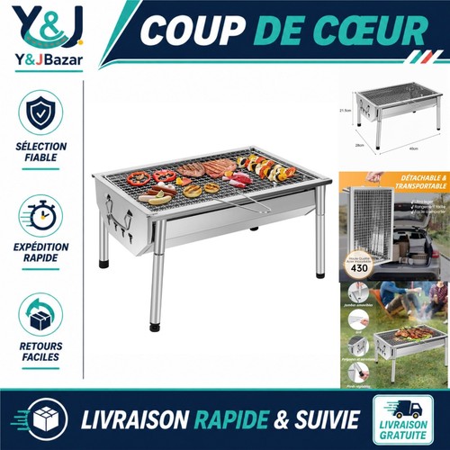 Barbecue charbon portable inox
