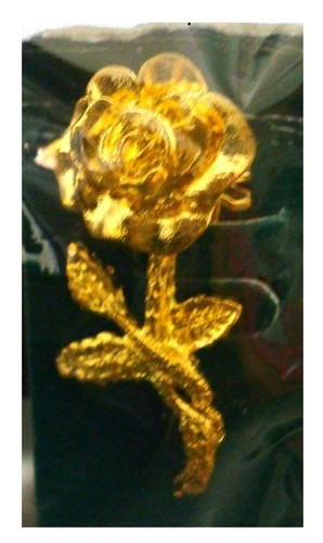 Broche fleur rose dorée - rose,