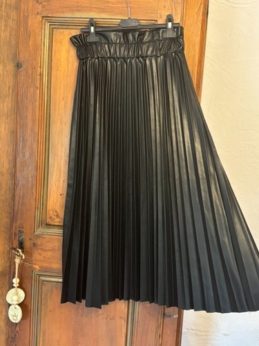 Jupe longue polyester noire - pu,
