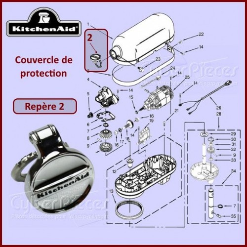 Couvercle moyeu kitchenaid - couvercle, du