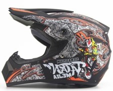 Casque Cross Casque Enfants Casque de Moto Motocross Mejia Noir Mat Moto Quad