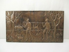 ANCIEN TABLEAU CUIVRE REPOUSSE