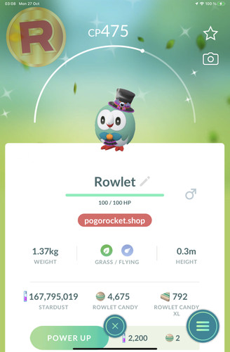 Shiny rowlet halloween hat - rowlet,