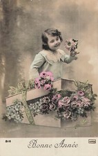CP GOOD YEAR LITTLE GIRL BOX ROSES FLOWERS - 53449