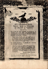 CPM - VERDUN - Fort de Vaux - Aux COLOMBOPHILES morte pour la France Av Pigeon