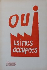 Poster May 68 YES OCCUPIED FACTORIES / CHLOROFORM REFORMS poster DOBSON 83 84
