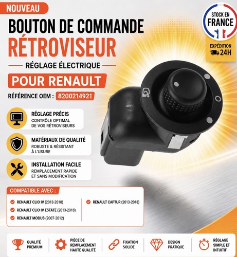 Bouton commande rétroviseur - commande,