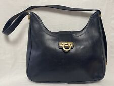 Vintage sac POURCHET cuir bleu