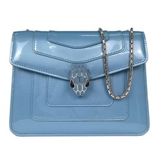Bvlgari Light Blue Patent Leather Serpenti Forever Shoulder Bag 144830