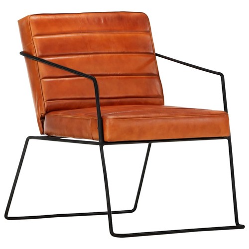 Fauteuil brun roux - brun, cuir