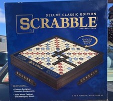 Deluxe Classic Edition Scrabble Rotating Turntable Wood Board Excellent Unused