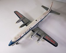 Rare Douglas DC-7 Cragstan Yonezawa Japon 1950s Jouet Étamé à Piles 54cm Vintage