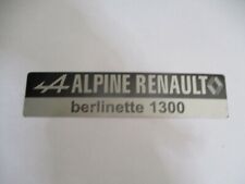 Nameplate sign badge Alpine Renault A 110 1300 Berlinette A110
