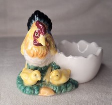Eierbecher ceramic earthenware cup chickens and chicks