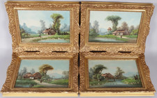 4 tableaux paysage Barbizon 