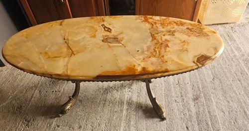 Table basse onyx alliage
