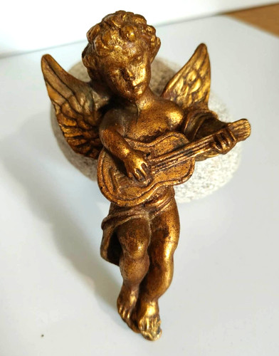 Statue ange chérubin musicien - statue,